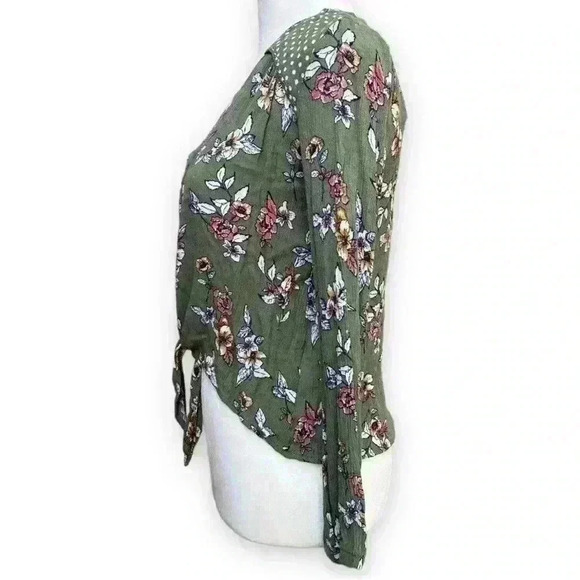 Cropped Tie Front Blouse Size XS - Picture 3 of 11